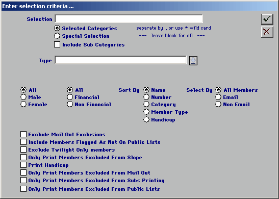 membership list
